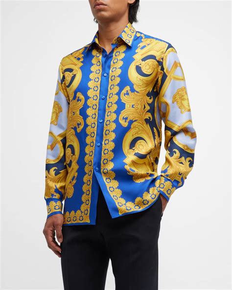 silk shirt mens versace tshirt|Versace collection men shirt sale.